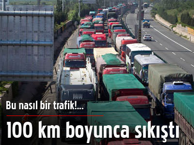 100 kilometrelik trafik sıkışıklığı