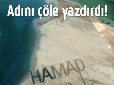 Arap şeyhi adını çöle yazdırdı