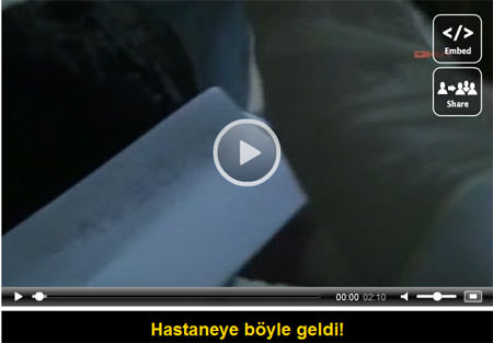 Hastaneye böyle geldi!