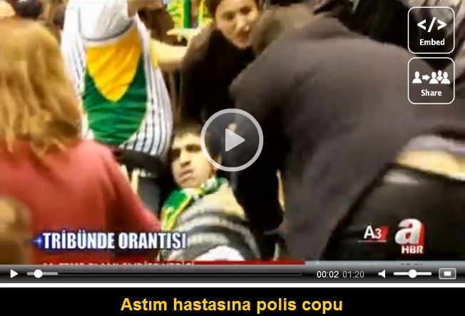 Astım hastasına polis copu!