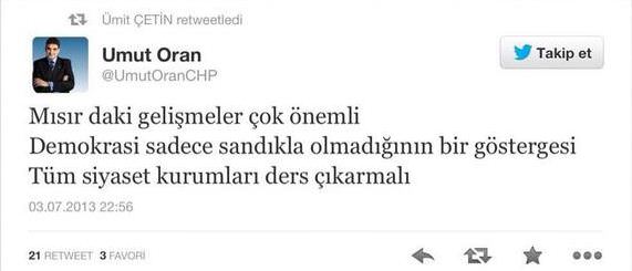 CHP’li vekilden tepki çeken Mısır twiti