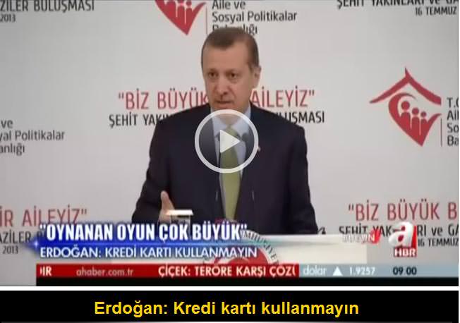 Erdoğan’dan ’kredi kartı almayın’ çağrısı