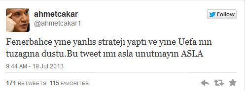 Ahmet Çakar: Bu tweetimi asla unutmayın ASLA