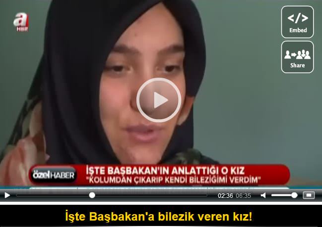 İşte Başbakan’a bilezik veren kız!