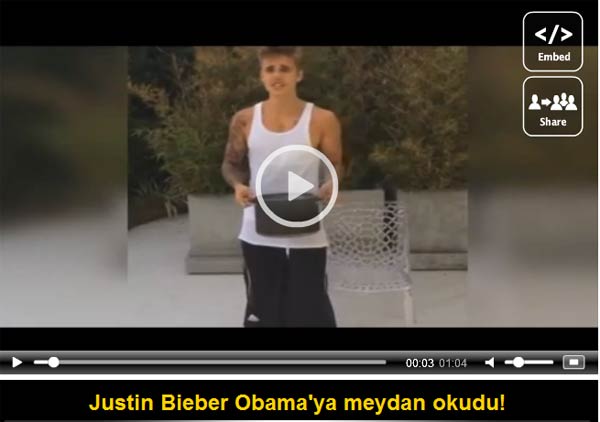 Justin Bieber Obama’ya meydan okudu!
