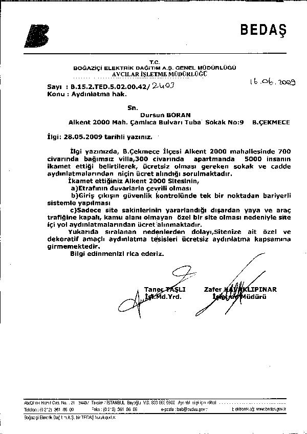 Bedaş'a 700 bin TL fazla ödeme yapılmış! - 1