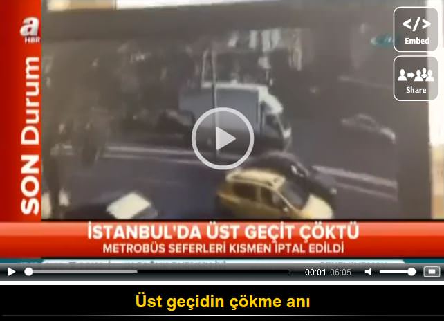 Avcılar’da üst geçit çöktü