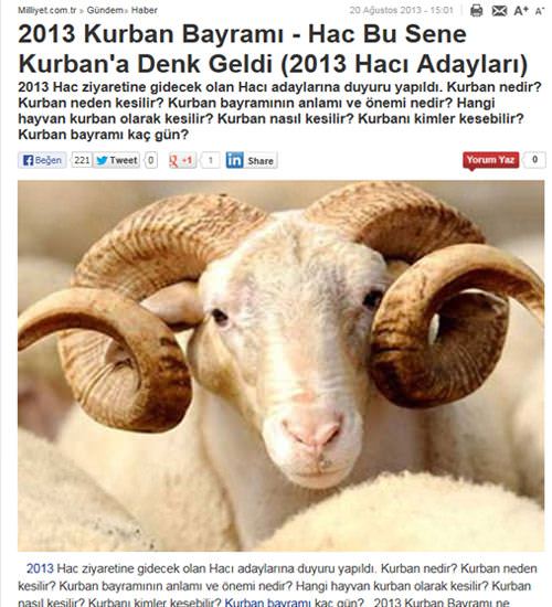 Medyanın din cehaletine bir örnek de Hürriyet’ten!