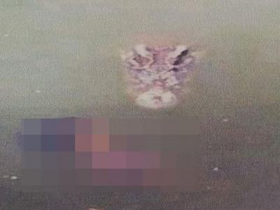 65 yaşındaki kadın kendini timsahlara attı