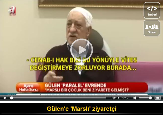 Gülen: Marslı bir çocuk beni ziyarete gelmişti
