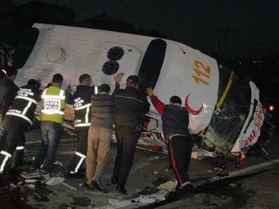 Giresun'da ambulans kazası