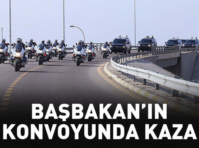 Başbakan'ın konvoyunda kaza