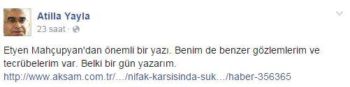 Atilla Yayla Mahçupyan’a destek verdi - 1