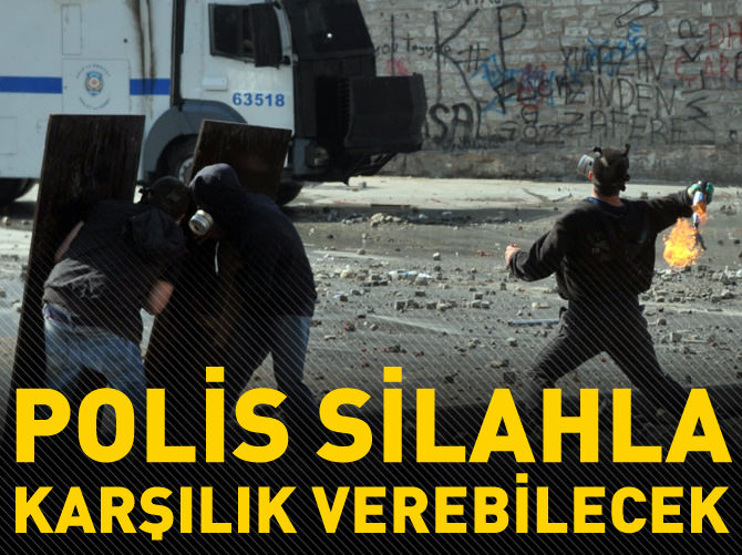 Polis molotofa silahla karşılık verebilecek