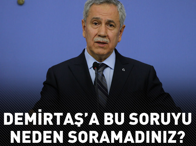 Arınç: Demirtaş'a bu soruyu niye soramadınız?