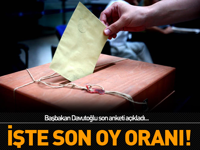 Başbakan Davutoğlu son anketi açıkladı!