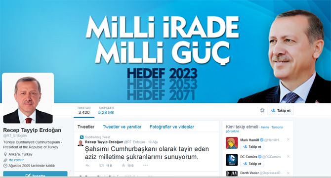 Erdoğan Twitter'da da bir dünya lideri - 1
