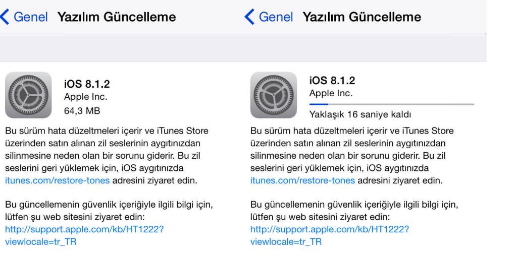 iOS 8.1.2 yayınlandı