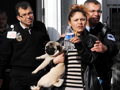 Köpeğiyle gözaltına alındı