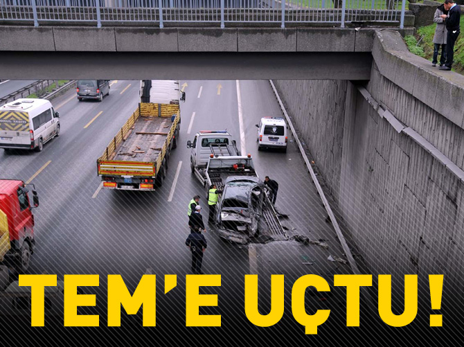 Virajı alamadı, TEM'e uçtu