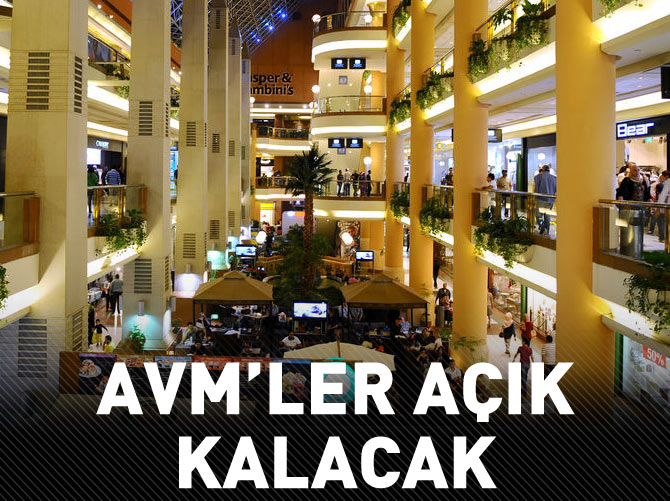 AVM'ler pazar günü açık kalacak