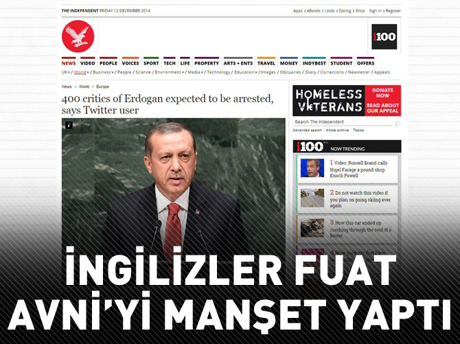 The Independent Fuat Avni'yi manşet yaptı