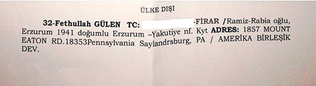 Fetullah Gülen’le ilgili o belge