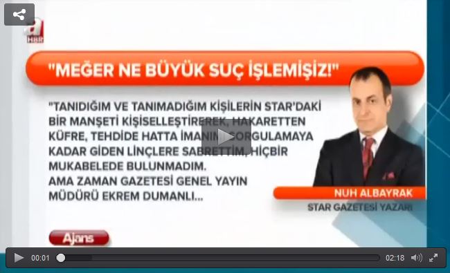 Nuh Albayrak'tan Ekrem Dumanlı'ya yanıt: Meğer ne büyük suç işlemişiz! - 1