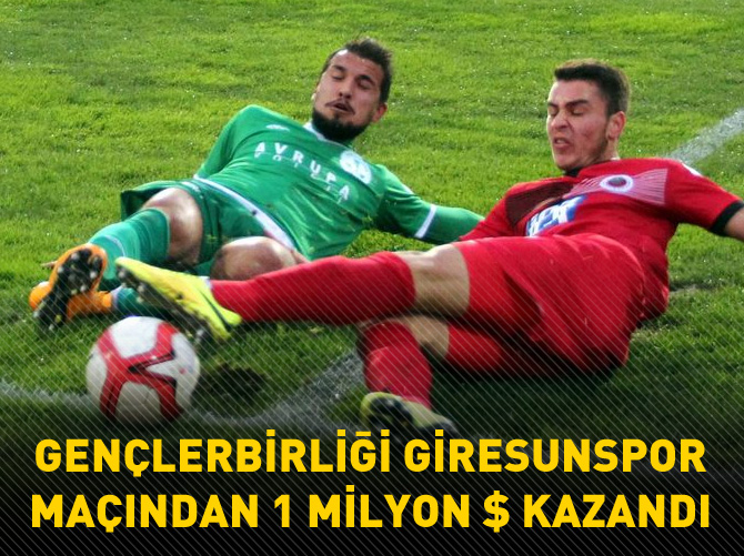Gençlerbirliği Giresunspor maçından 1 milyon dolar kazandı
