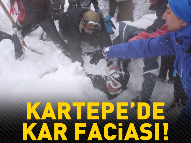Tatilciler kar kütlesinin altında kaldı