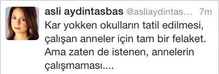 Aslı Aydıntaşbaş'ın garip kar tweet'i - 1