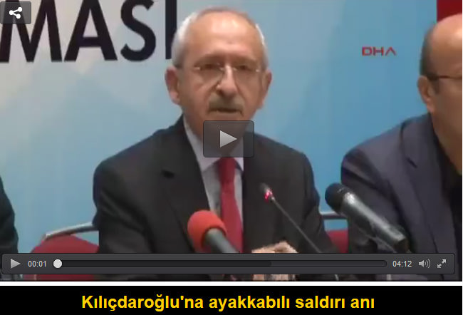 Kılıçdaroğlu'na ayakkabı fırlatıldı