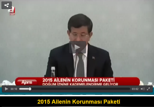 Başbakan Davutoğlu aile ve nüfusun korunması programını açıkladı
