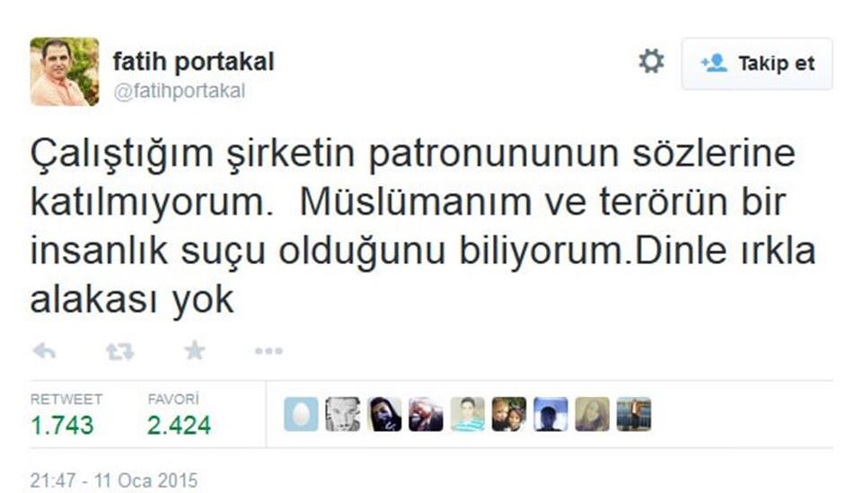 Fatih Portakal: Patronumun sözlerine katılmıyorum