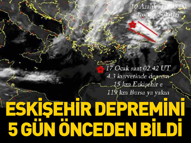NASA, Eskişehir'deki depremi 5 gün önceden bildi