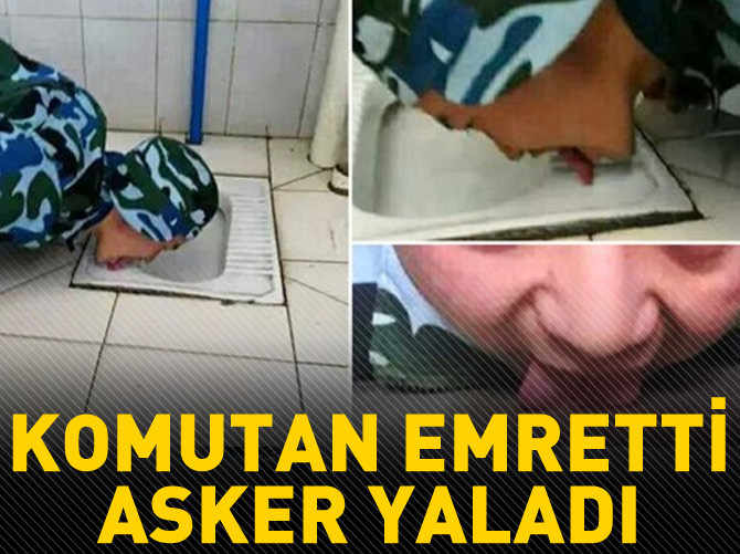 Asker yerleri yalayarak temizledi!