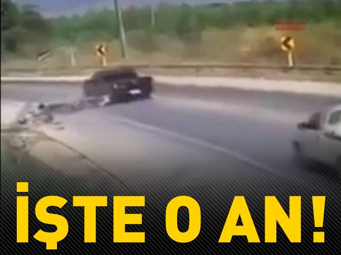 Kaza yapan motosikletlinin başını ezdi!