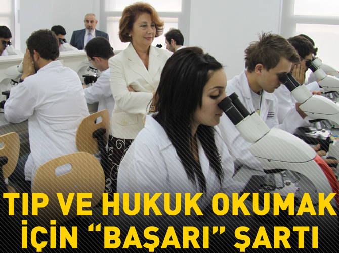 Tıp ve hukuk okumak için "başarı" şartı