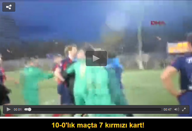 10-0'lık maçta 7 kırmızı kart!