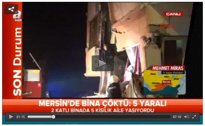 Mersin'de iki katlı ev çöktü - 1