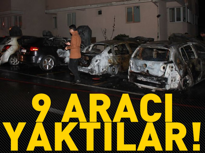 Üsküdar'da bir sitede 9 araç kundaklandı