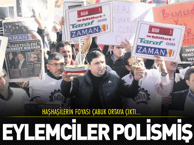 Göstericiler polis çıktı