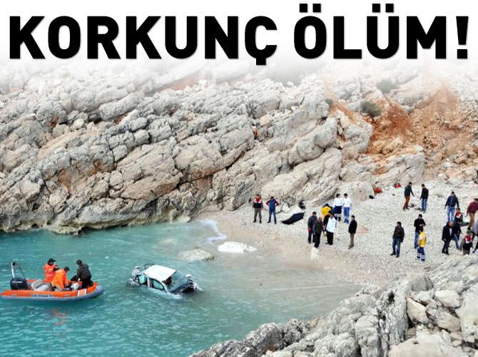 Denize uçan otomobilde aynı aileden 3 kişi öldü