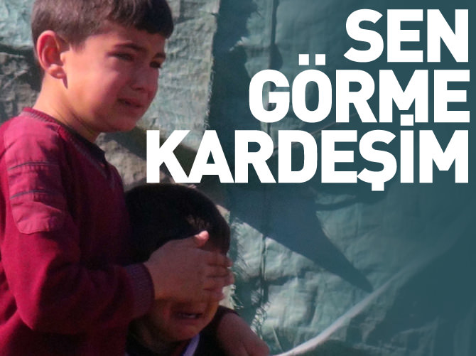 Evleri yanan çocukların gözyaşları