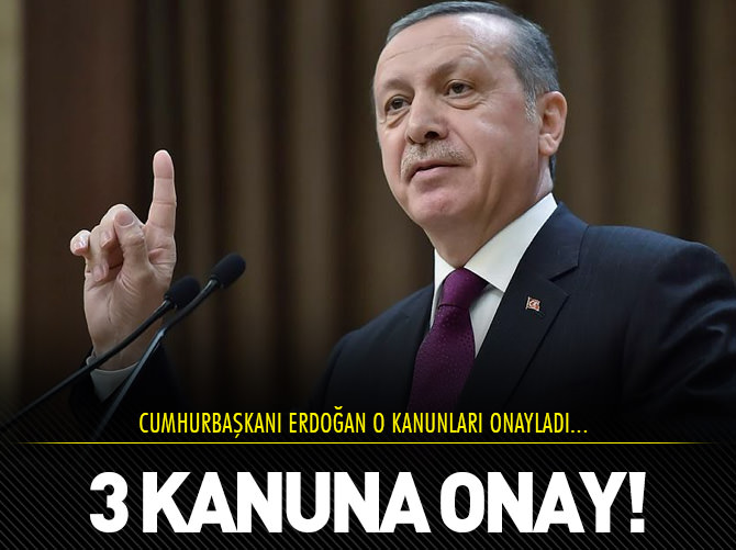 Cumhurbaşkanı Erdoğan'dan 3 kanuna onay!