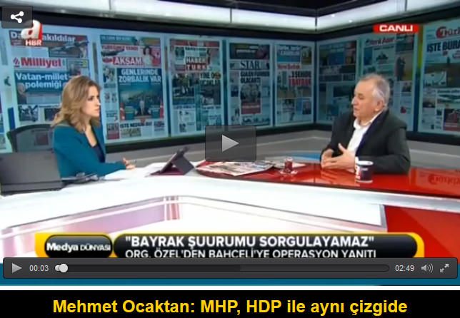 Mehmet Ocaktan: MHP, HDP ile aynı çizgide