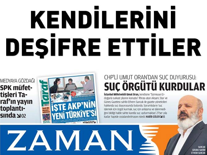 Kendi manşetlerinden kendilerini deşifre ettiler