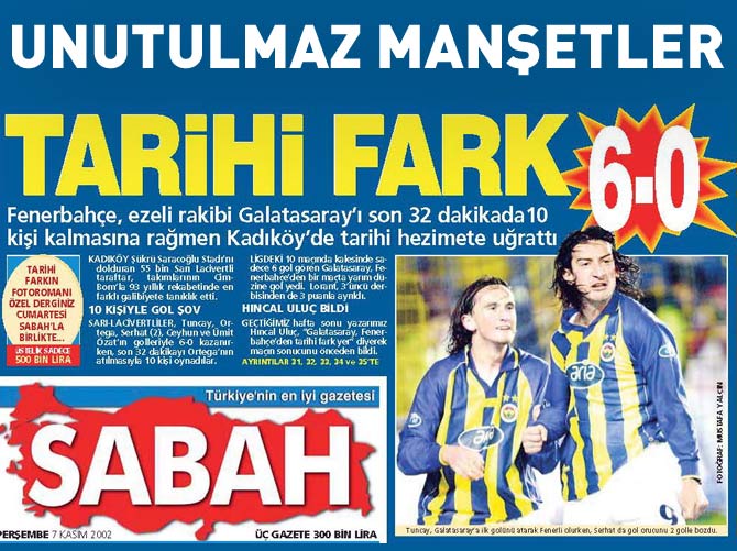 1986'dan beri Fenerbahçe-Galatasaray derbisinin manşetleri