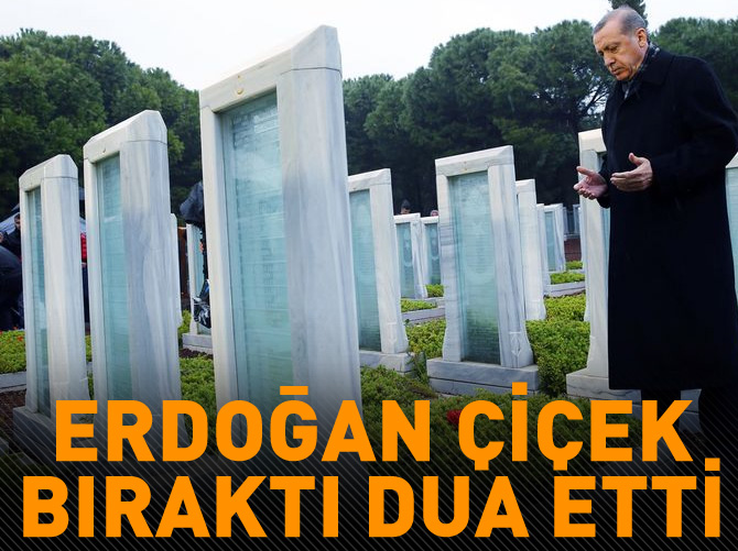 Erdoğan Şehitler Abidesi'ne çiçek bırakıp dua etti