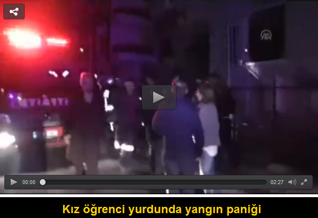 Kız öğrenci yurdunda yangın paniği